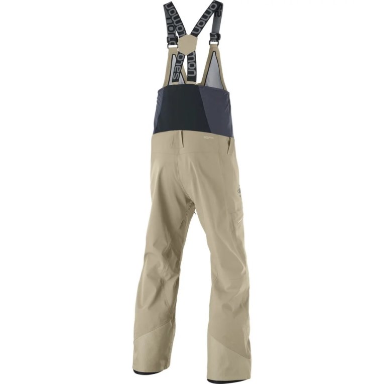 Khaki Salomon Stance 3L Bib Men's Ski Pants | PH 72934E